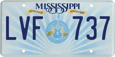 MS license plate LVF737