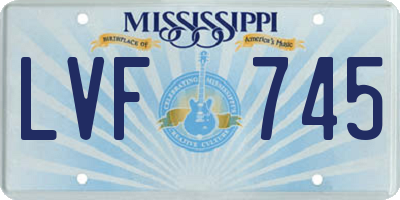 MS license plate LVF745