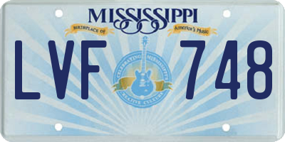 MS license plate LVF748
