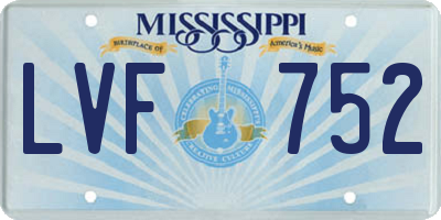 MS license plate LVF752