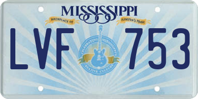 MS license plate LVF753