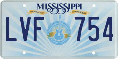 MS license plate LVF754
