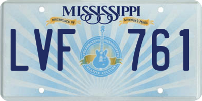 MS license plate LVF761