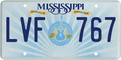 MS license plate LVF767