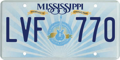 MS license plate LVF770