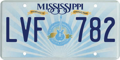 MS license plate LVF782