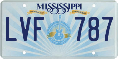 MS license plate LVF787
