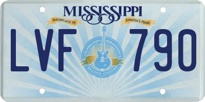 MS license plate LVF790