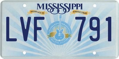 MS license plate LVF791