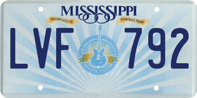 MS license plate LVF792