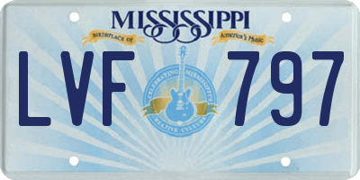 MS license plate LVF797