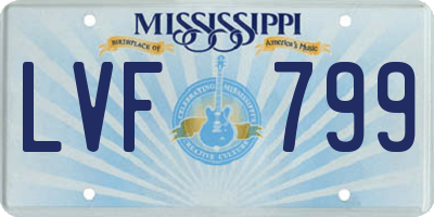 MS license plate LVF799