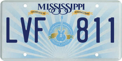 MS license plate LVF811