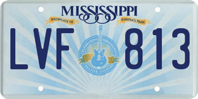 MS license plate LVF813