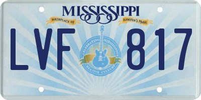 MS license plate LVF817