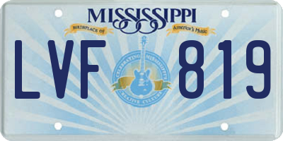 MS license plate LVF819