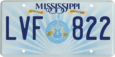 MS license plate LVF822