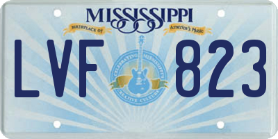 MS license plate LVF823