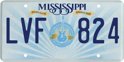 MS license plate LVF824