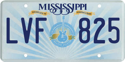 MS license plate LVF825
