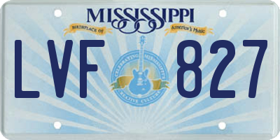 MS license plate LVF827