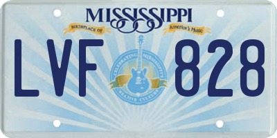 MS license plate LVF828