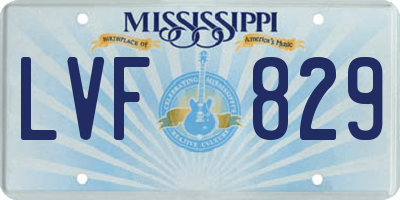MS license plate LVF829
