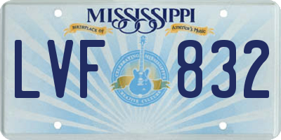 MS license plate LVF832