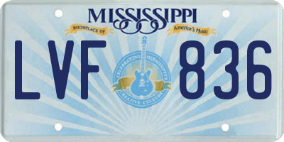 MS license plate LVF836