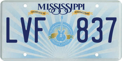 MS license plate LVF837