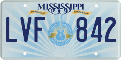 MS license plate LVF842