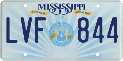 MS license plate LVF844