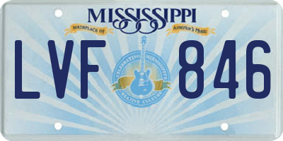 MS license plate LVF846