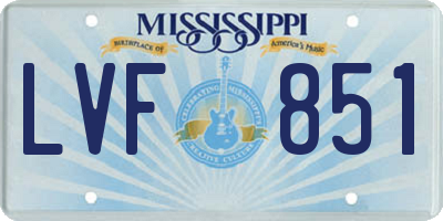 MS license plate LVF851