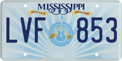 MS license plate LVF853