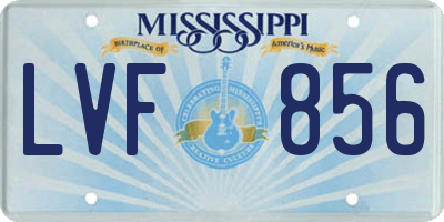 MS license plate LVF856