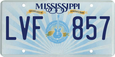 MS license plate LVF857