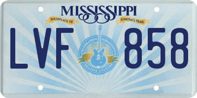 MS license plate LVF858