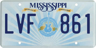 MS license plate LVF861