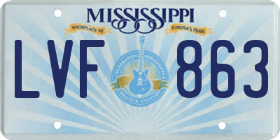 MS license plate LVF863