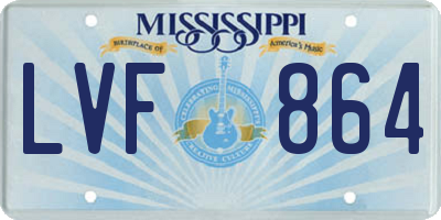 MS license plate LVF864