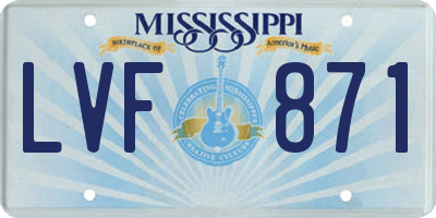 MS license plate LVF871