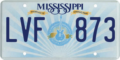 MS license plate LVF873