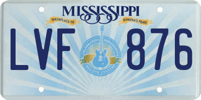 MS license plate LVF876