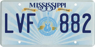 MS license plate LVF882