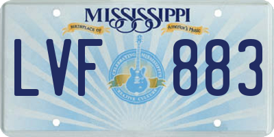 MS license plate LVF883