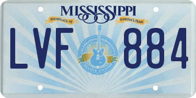 MS license plate LVF884