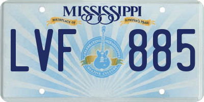 MS license plate LVF885