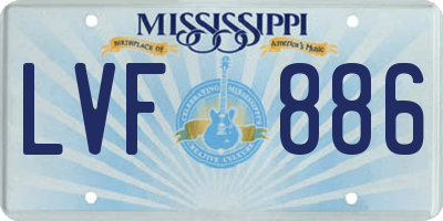 MS license plate LVF886