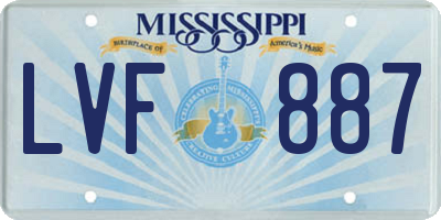 MS license plate LVF887